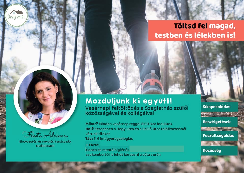 Mozduljunk ki együtt! – vasárnapi közös gyorsgyaloglás plakát