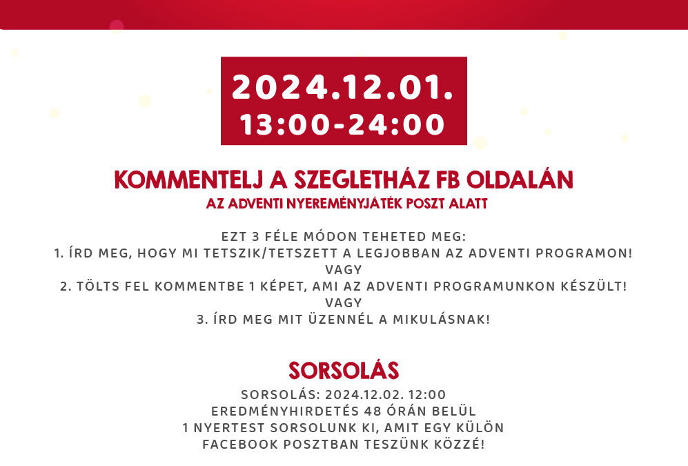 Adventi Nyereményjáték 2024